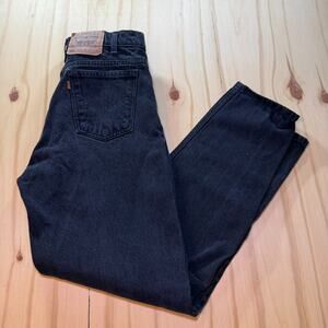 Vintage 90s Levis 550 Orange Tab Relaxed Fit Tapered Black Jeans Mens Size 33x32